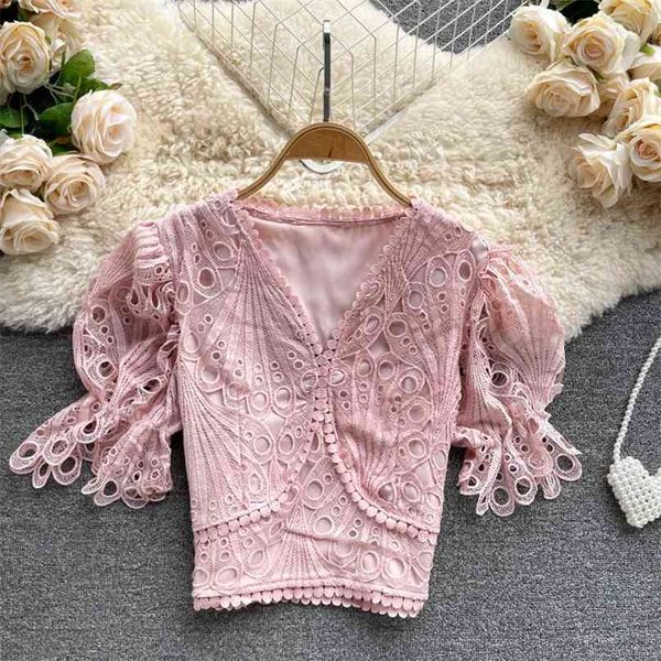 women fashion elegant short blouse v neck irregular hollow sleeve lace solid color blusa feminina shirts s099 210527, White
women fashion elegant short blouse v neck irregular hollow sleeve lace solid color blusa feminina shirts s099 210527, White