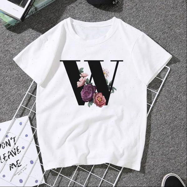 2021 new arrive alphabet t shirt floral w letter print short sleeve casual white t shirts harajuku girls tee
2021 new arrive alphabet t shirt floral w letter print short sleeve casual white t shirts harajuku girls tee