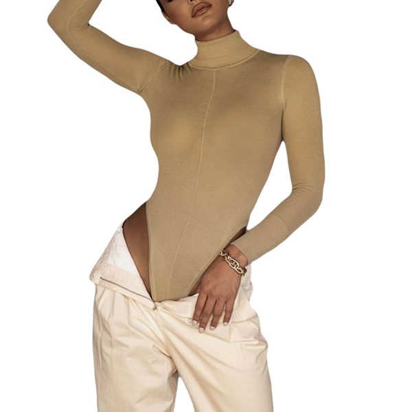 ladies simple skinny bodysuits basic women long sleeve turtleneck solid fashion casual elegant romper club leotard, Black
ladies simple skinny bodysuits basic women long sleeve turtleneck solid fashion casual elegant romper club leotard, Black
