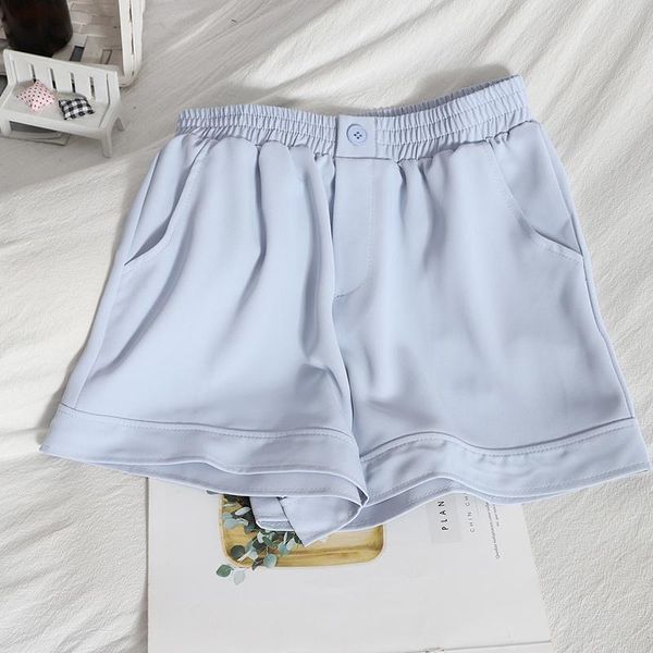 women's shorts summer elastic high waist thin simple wide leg trouser korean style straight causal bottoms, White;black
women's shorts summer elastic high waist thin simple wide leg trouser korean style straight causal bottoms, White;black