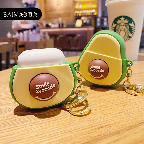 key chain fashion avocado earphone set trend bag lovers accessories creative gift, Silver
key chain fashion avocado earphone set trend bag lovers accessories creative gift, Silver