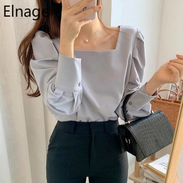 women's blouses & shirts elegant 2021 square collar all-match lantern sleeves casual loose office lady fashion women blouse and, White
women's blouses & shirts elegant 2021 square collar all-match lantern sleeves casual loose office lady fashion women blouse and, White