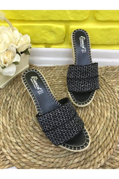 slippers -women's straw pattern 8 cm wedges single band black
slippers -women's straw pattern 8 cm wedges single band black
