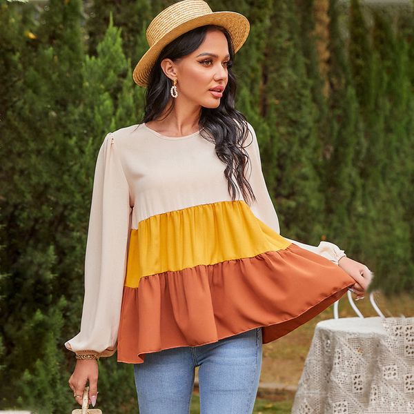 spring new patchwork color pullover women 2021 casual full sleeve ruffles loose for woman fashion pxsh, White
spring new patchwork color pullover women 2021 casual full sleeve ruffles loose for woman fashion pxsh, White