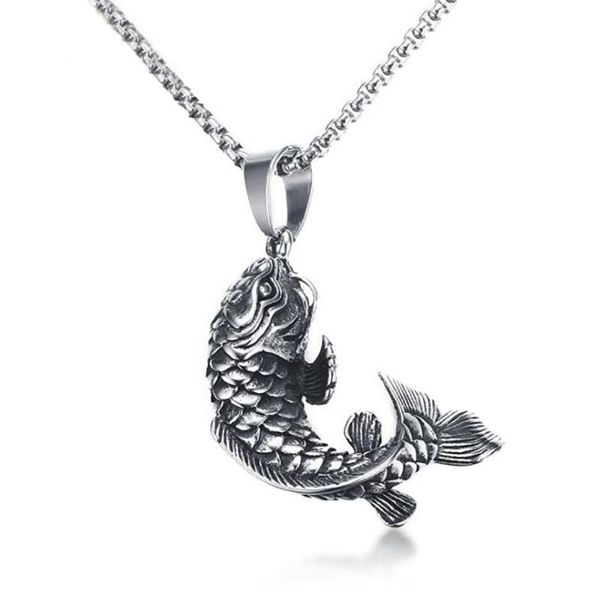 chains stainless steel vintage carp fish men punk rock hip hop pendant necklace jewelry gift for him with chain, Silver
chains stainless steel vintage carp fish men punk rock hip hop pendant necklace jewelry gift for him with chain, Silver