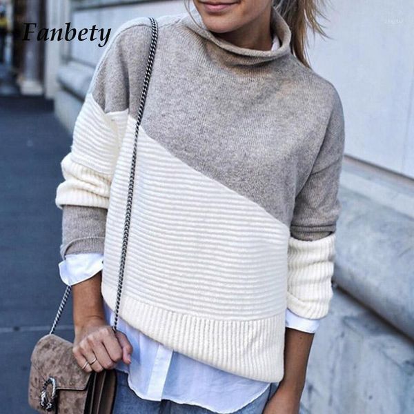 women's sweaters women aututmn winter warm knit half turtleneck sweater casual elegant long sleeves pullover female patchwork loose, White;black
women's sweaters women aututmn winter warm knit half turtleneck sweater casual elegant long sleeves pullover female patchwork loose, White;black