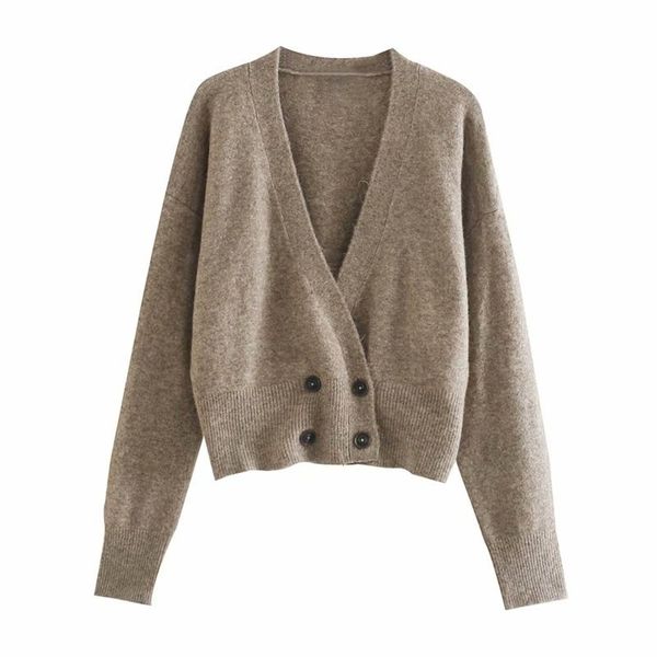 2020 autumn new double row button v-neck long sleeve knitted cardigan versatile loose jacket 3653104, White;black
2020 autumn new double row button v-neck long sleeve knitted cardigan versatile loose jacket 3653104, White;black