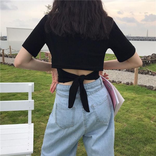 women's t-shirt cotton women t shirt summer fashion slim girls crop casual harajuku tees short sleeve backless tshirt streetwear 0, White
women's t-shirt cotton women t shirt summer fashion slim girls crop casual harajuku tees short sleeve backless tshirt streetwear 0, White