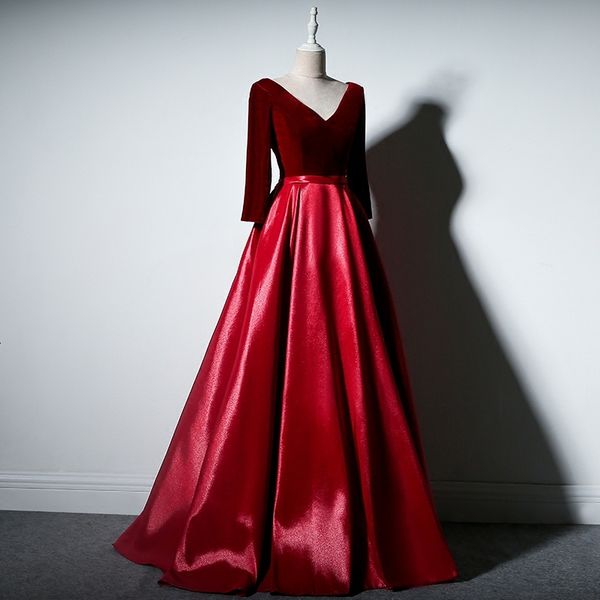 red bride wedding party evening v-neck floor length trailing mermaid dresses elegant celebrity banquet dress 2986, Black;gray
red bride wedding party evening v-neck floor length trailing mermaid dresses elegant celebrity banquet dress 2986, Black;gray