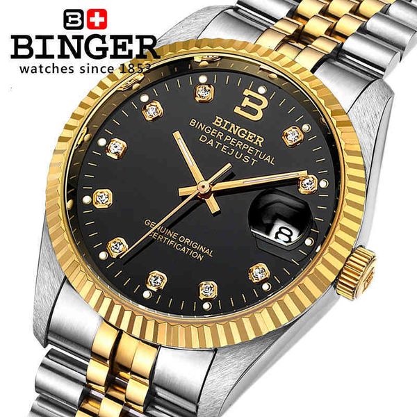 gentlemen swiss binger luxury brand watches automatic mechanical diamond waterproof complete steel couplings clock bg-0373, Slivery;brown
gentlemen swiss binger luxury brand watches automatic mechanical diamond waterproof complete steel couplings clock bg-0373, Slivery;brown