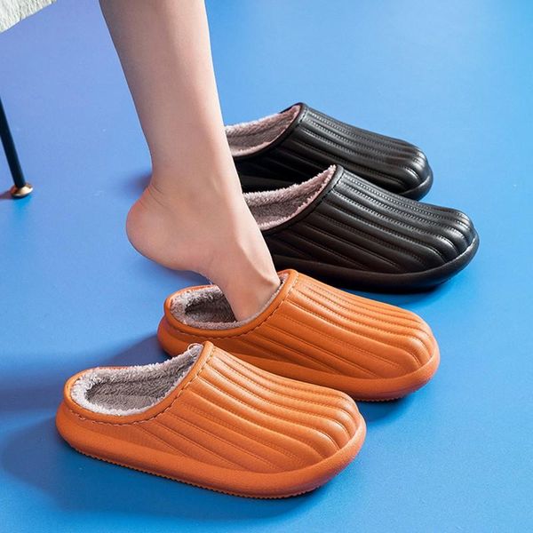 slippers winter warm women men waterproof stripes thick sole non-slip plush cotton shoes memory foam couples home faux fur slide, Black
slippers winter warm women men waterproof stripes thick sole non-slip plush cotton shoes memory foam couples home faux fur slide, Black