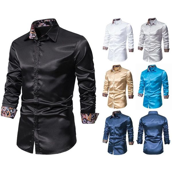 men's casual shirts 2021 spring autumn colluding color printed single breasted slim business long sleeve, White;black
men's casual shirts 2021 spring autumn colluding color printed single breasted slim business long sleeve, White;black