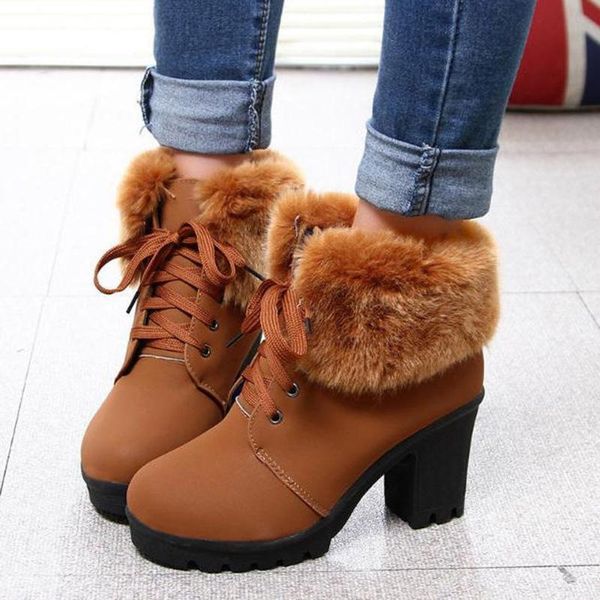 boots winter women fur snow lace-up square root comfortable mid-calf ankle slip resistant rubber warm botas mujer, Black
boots winter women fur snow lace-up square root comfortable mid-calf ankle slip resistant rubber warm botas mujer, Black