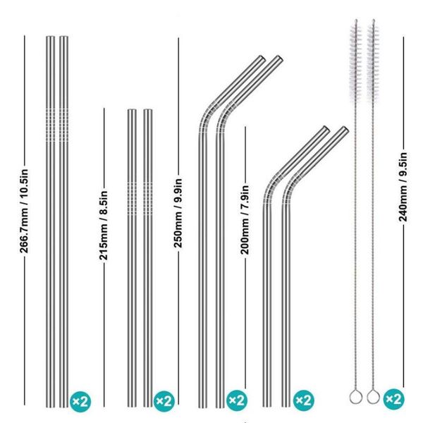 drinking straws long stainless steel metal with cleaning brushes set recycle drop july#5
drinking straws long stainless steel metal with cleaning brushes set recycle drop july#5