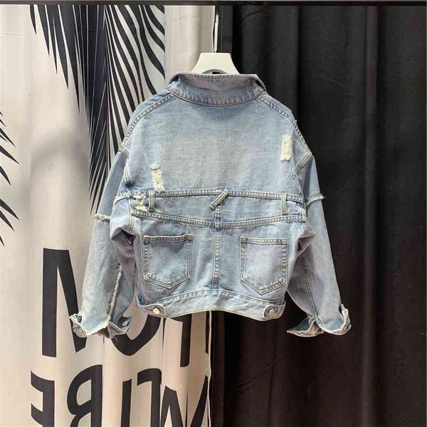 women's jackets harajuku jaqueta jeans azul estilo europeu, feminina curta, de primavera rasgada, casaco solto, nova coreana, 8rz3, Black;brown
women's jackets harajuku jaqueta jeans azul estilo europeu, feminina curta, de primavera rasgada, casaco solto, nova coreana, 8rz3, Black;brown