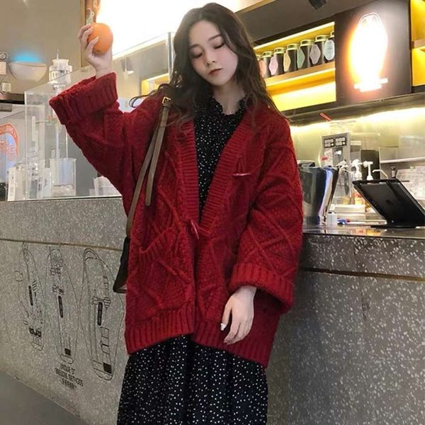 knitted cardigan women's lazy wind coat coarse wool 2020 new autumn winter mori sweater loose and thick, White;black
knitted cardigan women's lazy wind coat coarse wool 2020 new autumn winter mori sweater loose and thick, White;black