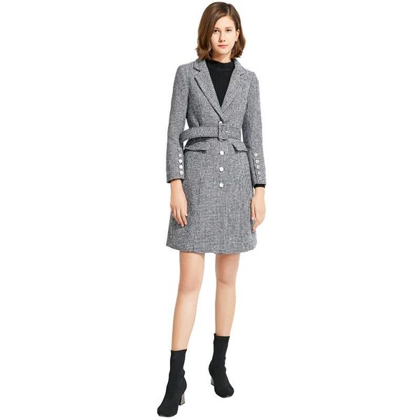 women's trench coats autumn winter women plaid long sleeve korean style fashion retro suit female jacket ladies clothes plus size, Tan;black
women's trench coats autumn winter women plaid long sleeve korean style fashion retro suit female jacket ladies clothes plus size, Tan;black