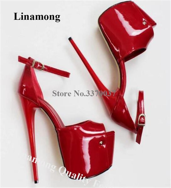 dress shoes linamong peep toe patent leather high platform stiletto heel pumps red super thin heels ankle straps wedding, Black
dress shoes linamong peep toe patent leather high platform stiletto heel pumps red super thin heels ankle straps wedding, Black