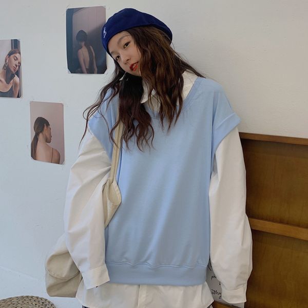 winter season salt series fake two-piece sweater women ins loose long-sleeved top, Black
winter season salt series fake two-piece sweater women ins loose long-sleeved top, Black