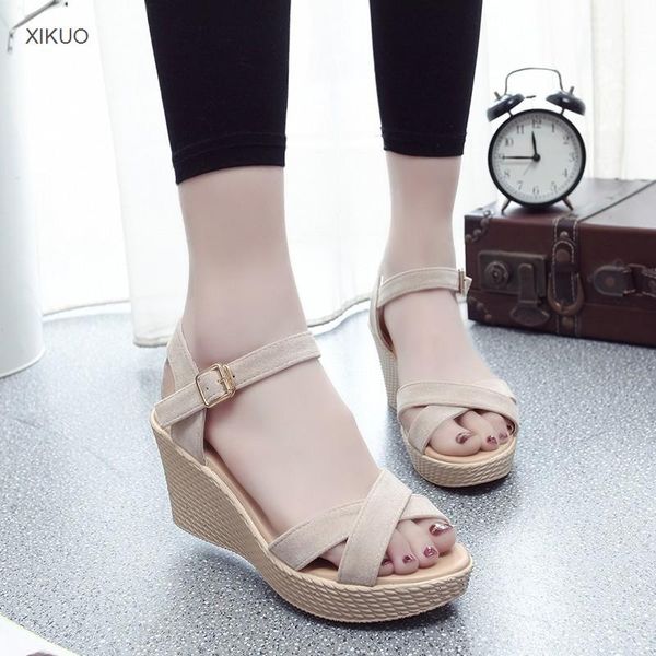 sandals slope heel women's 2021 summer fashion thick bottom fish mouth roman, Black
sandals slope heel women's 2021 summer fashion thick bottom fish mouth roman, Black