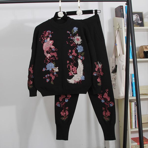 fashion autumn winter tracksuit women casual embroidery pullover knit sweater + harem pants suit loose knitted 2pcs female set t3rs, Blue
fashion autumn winter tracksuit women casual embroidery pullover knit sweater + harem pants suit loose knitted 2pcs female set t3rs, Blue