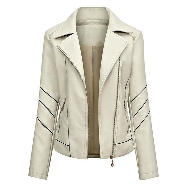 women's leather & faux slim jacket thin spring and autumn women motorcycle suit large stand collar coat, Black
women's leather & faux slim jacket thin spring and autumn women motorcycle suit large stand collar coat, Black