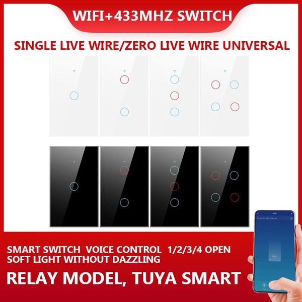 smart home control 10a 1/2/3/4 gang tuya wifi+433mhz touch switch light wall button for alexa and google assistant us standard
smart home control 10a 1/2/3/4 gang tuya wifi+433mhz touch switch light wall button for alexa and google assistant us standard