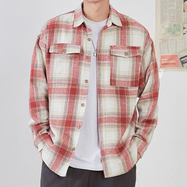 men's casual shirts autumn winter square plaid multi-pocket japanese flannel long-sleeved shirt classic harajuku style office men work, White;black
men's casual shirts autumn winter square plaid multi-pocket japanese flannel long-sleeved shirt classic harajuku style office men work, White;black