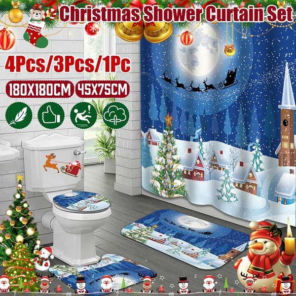 christmas style bathroom curtain waterproof shower curtain set non-slip bath mat toilet lid cover rugs mat polyester fiber
christmas style bathroom curtain waterproof shower curtain set non-slip bath mat toilet lid cover rugs mat polyester fiber