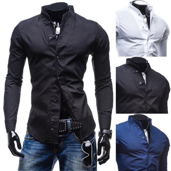 new 2021 fashion spring autumn solid stand-up collar slim fit casual mens clothing wedding shirts, White;black
new 2021 fashion spring autumn solid stand-up collar slim fit casual mens clothing wedding shirts, White;black