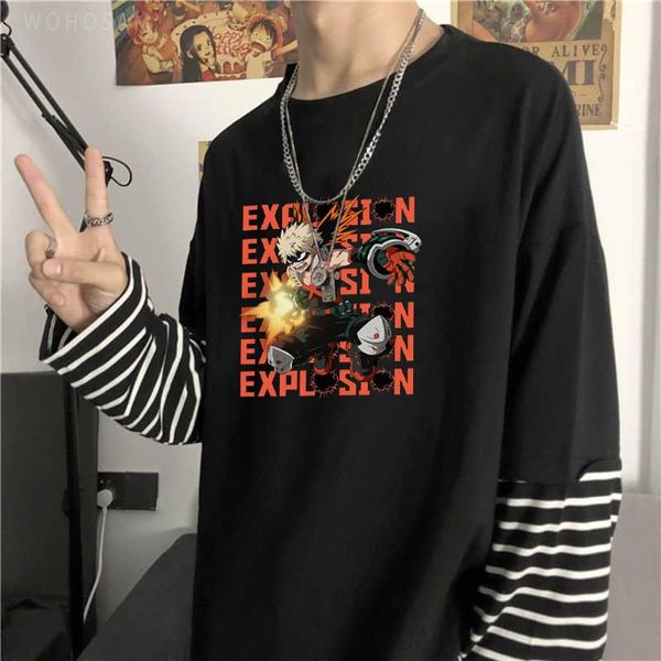 men's t-shirts japan anime my hero academia fake two pieces t shirts men harajuku manga bakugou katsuki summer oversized striped t-sh, White;black
men's t-shirts japan anime my hero academia fake two pieces t shirts men harajuku manga bakugou katsuki summer oversized striped t-sh, White;black