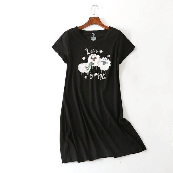 2021 summer plus size female casual cartoon nighty dress ladies 100% cotton nightgown women short sleeve round collar sleepshirt, Black;red
2021 summer plus size female casual cartoon nighty dress ladies 100% cotton nightgown women short sleeve round collar sleepshirt, Black;red