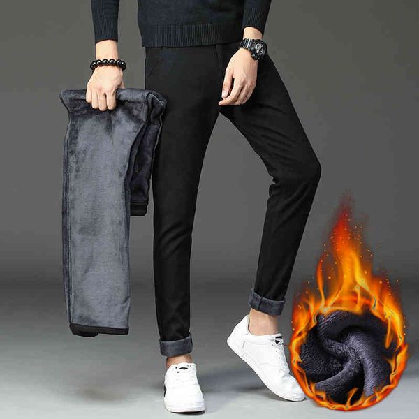 men's pants calça quente casual masculina, calça skinny fit de inverno osp8, Black