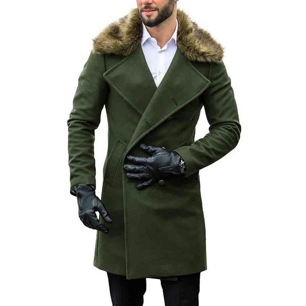 men's wool & blends fashion men woolen coat collar long sleeve double button cold resistance mid-long windbreaker, Black
men's wool & blends fashion men woolen coat collar long sleeve double button cold resistance mid-long windbreaker, Black