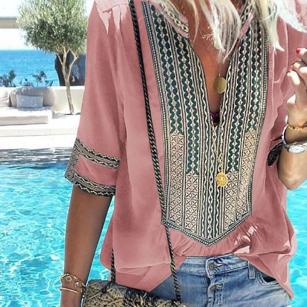 womens clothing women ladies deep v neck printed half sleeve loose blouse drop shipping, White
womens clothing women ladies deep v neck printed half sleeve loose blouse drop shipping, White
