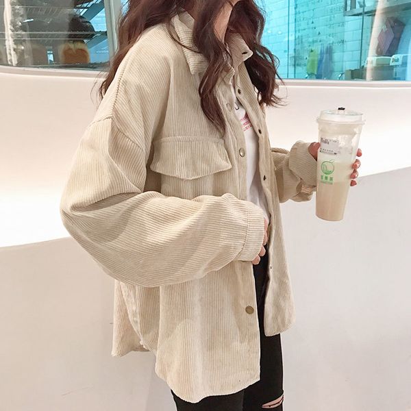 women's blouses & shirts corduroy jacket, fashion , smooth shirt, turtleneck facing down, long sleeve, pocket and button, t90801j 85ng, White
women's blouses & shirts corduroy jacket, fashion , smooth shirt, turtleneck facing down, long sleeve, pocket and button, t90801j 85ng, White