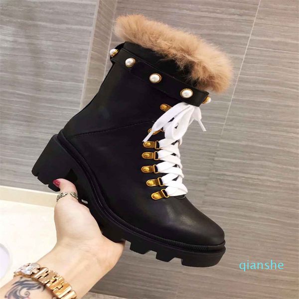 fashion-design womens winter ankle boots with fur keep warm black genuine leather 6cm platform pearls lace up knight
fashion-design womens winter ankle boots with fur keep warm black genuine leather 6cm platform pearls lace up knight