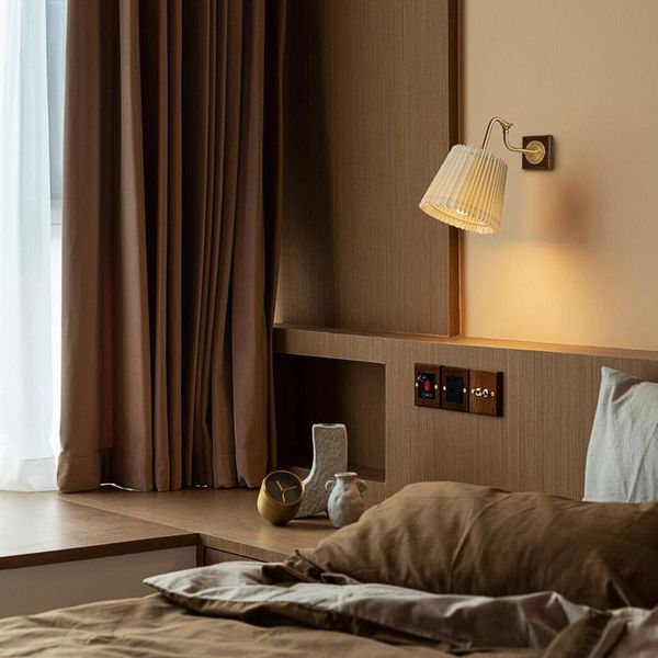 wall lamp nordic simple bedroom cozy creative pleated retro bedside japanese style living room background
wall lamp nordic simple bedroom cozy creative pleated retro bedside japanese style living room background