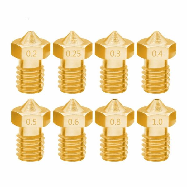 8 pcs bugatti 3d printer accessories e3d-v5 v6 nozzle m6 thread consumables nozzle size310mm
8 pcs bugatti 3d printer accessories e3d-v5 v6 nozzle m6 thread consumables nozzle size310mm