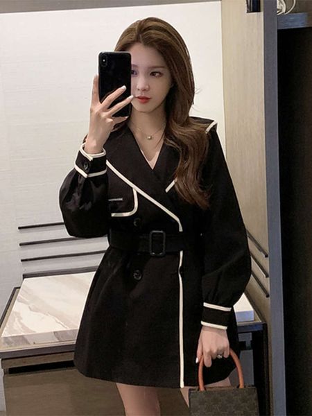 fashion autumn and winter 2021 new han fan hong kong style medium length windbreaker women's small coat, Tan;black
fashion autumn and winter 2021 new han fan hong kong style medium length windbreaker women's small coat, Tan;black
