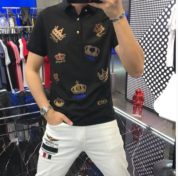 shirt fashion diamond stone mens polos business casual summer short sleeve size m 4xl, White;black
shirt fashion diamond stone mens polos business casual summer short sleeve size m 4xl, White;black