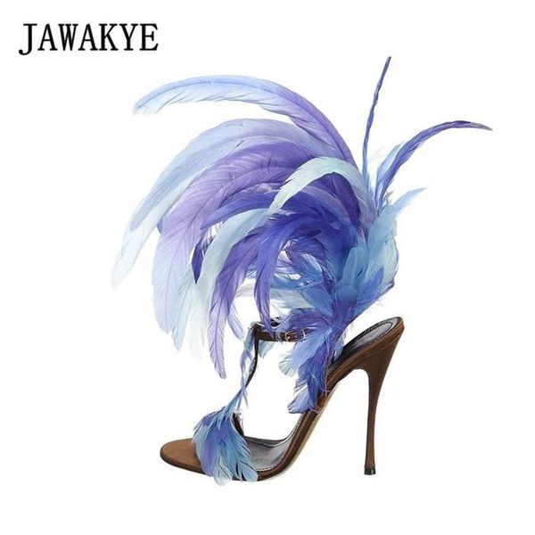 jawakye unique design blue feather women sandals t strap club party gladiator sandals woman big fur cross high heels shoes, Black
jawakye unique design blue feather women sandals t strap club party gladiator sandals woman big fur cross high heels shoes, Black