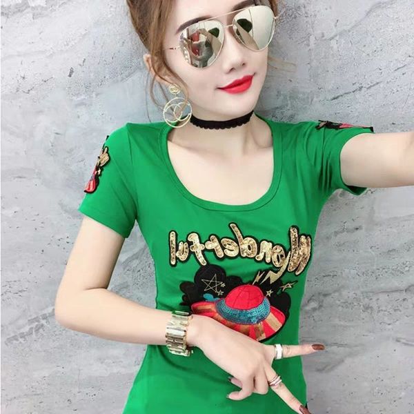 summer 2021new heavy woman industry ladies short sleeve sequins thin tshirt lady embroidered shirt girl temperament w17 poit, White
summer 2021new heavy woman industry ladies short sleeve sequins thin tshirt lady embroidered shirt girl temperament w17 poit, White