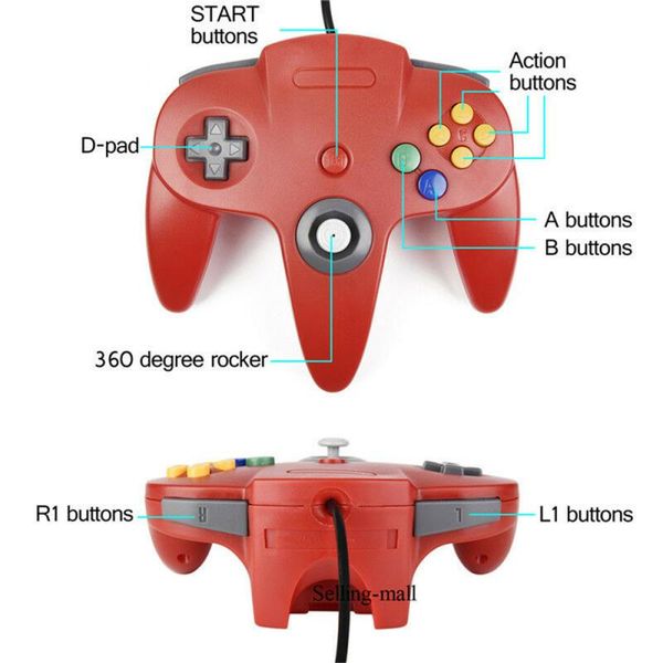 n64 controller gamepad joystick joypad game pad long wired for classic 64 consoles games n64 port interface transparent
n64 controller gamepad joystick joypad game pad long wired for classic 64 consoles games n64 port interface transparent