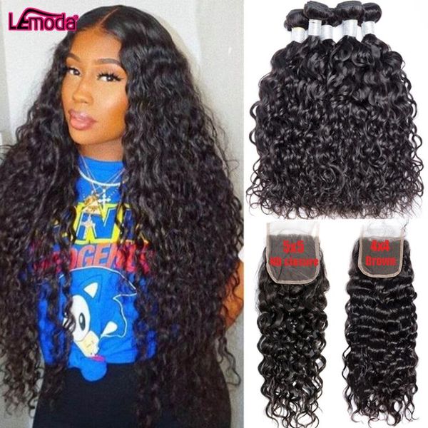 human hair bulks water wave bundles with closure 5x5 hd lace brazilian frontal lemoda remy weave extension, Black
human hair bulks water wave bundles with closure 5x5 hd lace brazilian frontal lemoda remy weave extension, Black