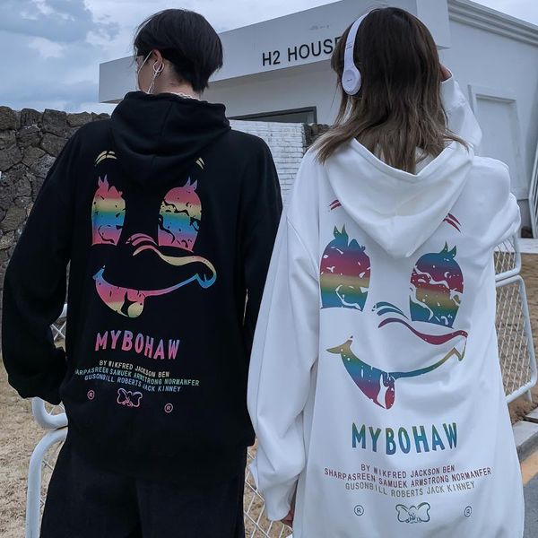 women's hoodies & sweatshirts autumn casual versatile reflective print loose pullover long sleeve women and for couples, Black
women's hoodies & sweatshirts autumn casual versatile reflective print loose pullover long sleeve women and for couples, Black