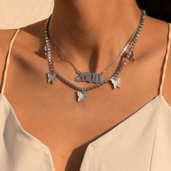 pendant necklaces 2021 simple alloy butterfly necklace set temperament claw chain rhinestone female jewelry accessories, Silver
pendant necklaces 2021 simple alloy butterfly necklace set temperament claw chain rhinestone female jewelry accessories, Silver