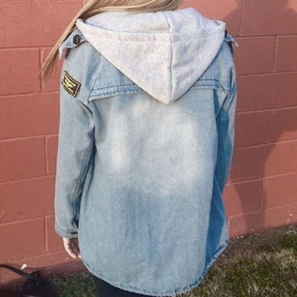 women's trench coats women casual two piece set denim jacket hooded vest oversized coat outwear, Tan;black
women's trench coats women casual two piece set denim jacket hooded vest oversized coat outwear, Tan;black
