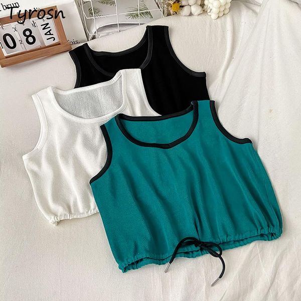 women's tanks & camis patchwork women crop korean fashion clothing cute loose all-match running casual summer sleeveless students shirr, White
women's tanks & camis patchwork women crop korean fashion clothing cute loose all-match running casual summer sleeveless students shirr, White