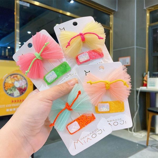 2 pcs korean cute baby princess bb clip fashion beautiful colorful yarn bow duckbill clip sweet girl children hair accessories1, Slivery;white
2 pcs korean cute baby princess bb clip fashion beautiful colorful yarn bow duckbill clip sweet girl children hair accessories1, Slivery;white